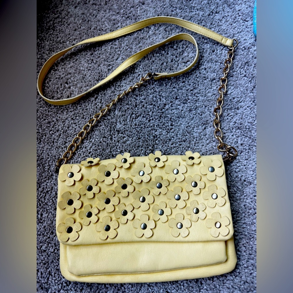 Accessorize Yellow Floral Appliqué Crossbody Bag